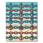Nautical Anchor and Chain Coastal Horizon Rug