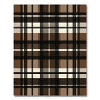 Classic Brown and Cream Tartan Plaid Rug