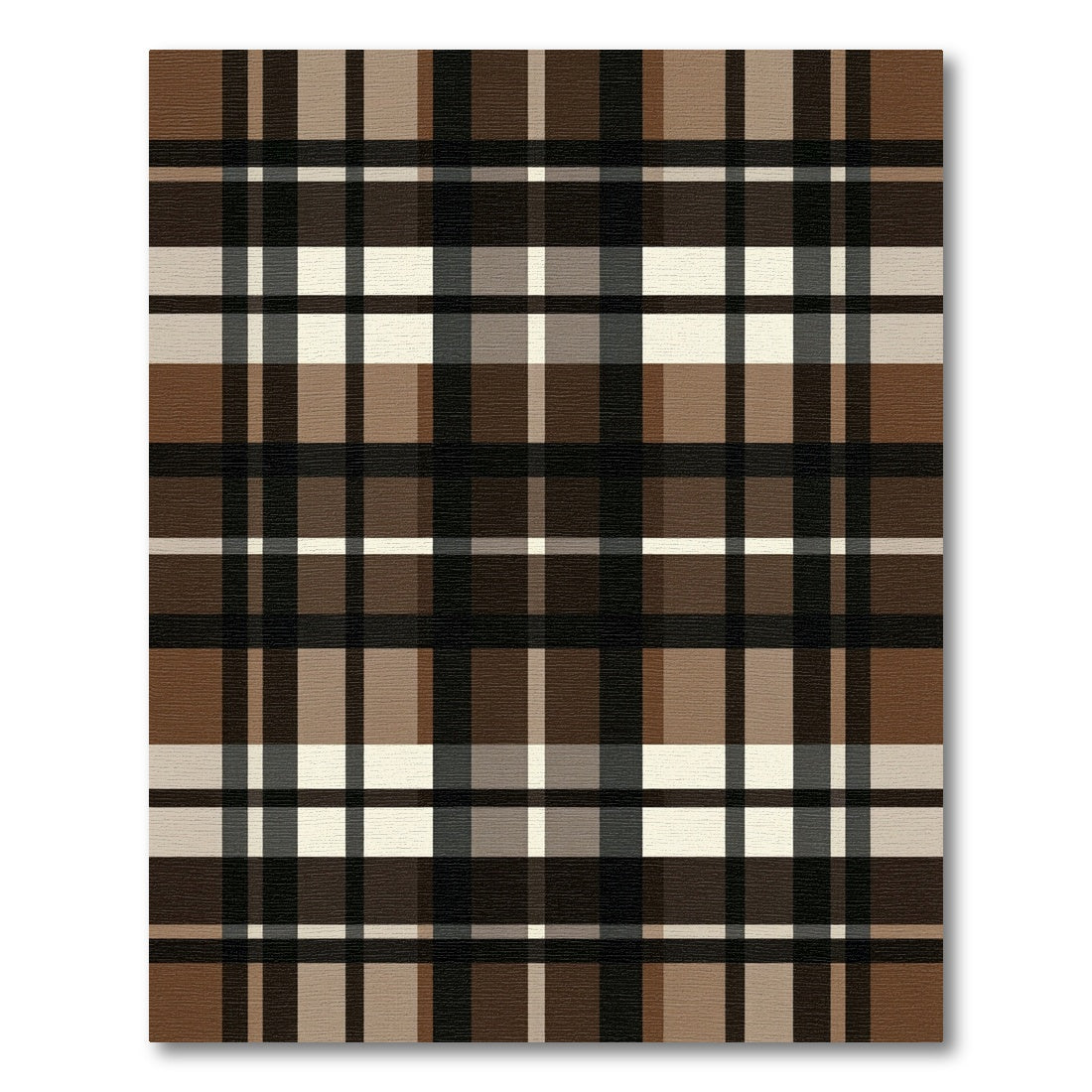 Classic Brown and Cream Tartan Plaid Rug
