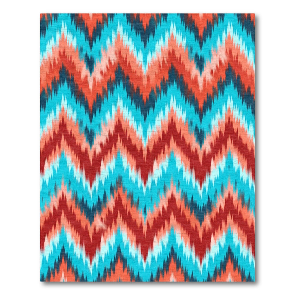 Crimson Teal Jagged Stripe Rug