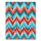 Crimson Teal Jagged Stripe Rug