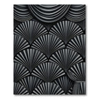 Black Fan Art Deco Drapery Rug