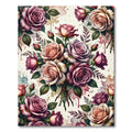 Watercolor Romantic Rose Bouquet Accent Rug