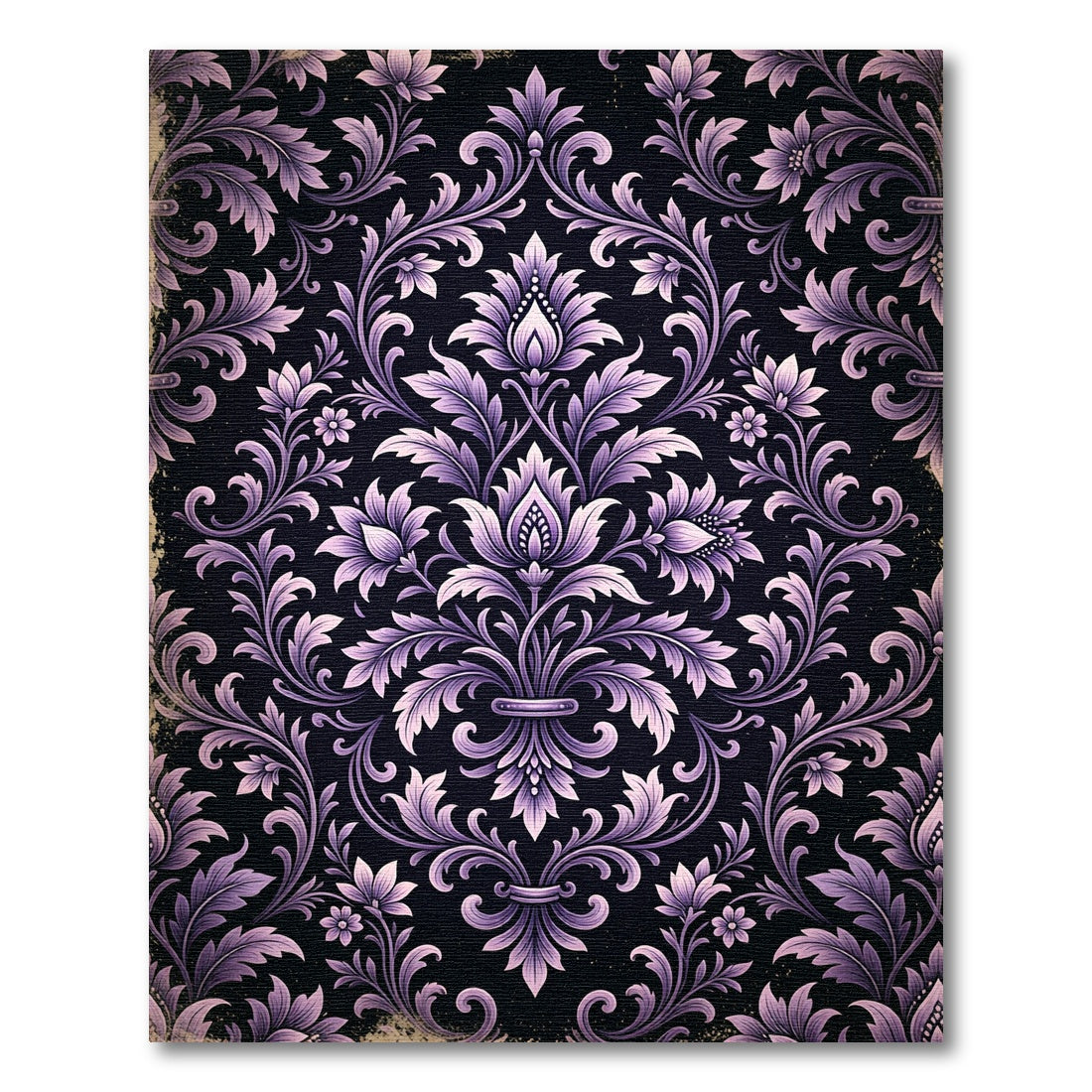 Elegant Orchid Purple Victorian Damask Rug