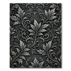 Antique Silver Leaf Scrollwork Rug