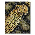 Glamorous Gold Leopard Geometric Art Rug