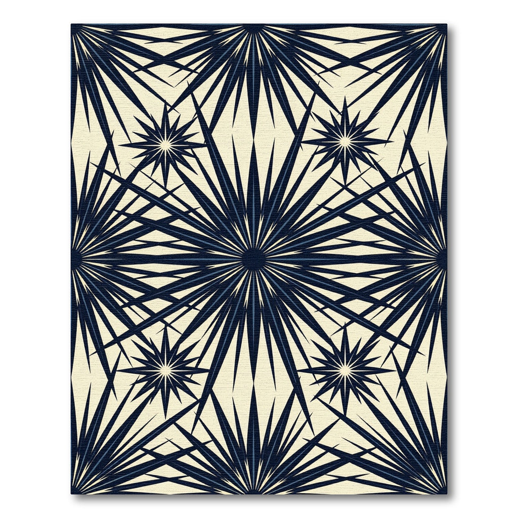 Midnight Navy Starburst Geometric Rug