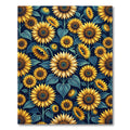 Vibrant Golden Sunflower Floral Field Rug
