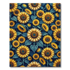 Vibrant Golden Sunflower Floral Field Rug