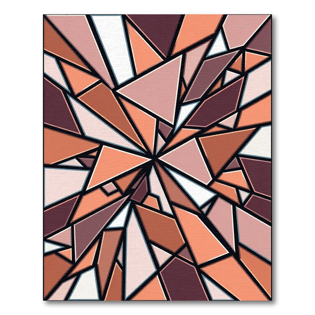 Terra Cotta Fragmented Abstract Geometric Rug