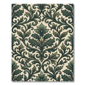 Emerald Botanical Damask Scroll Foliage Rug