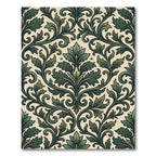 Emerald Botanical Damask Scroll Foliage Rug