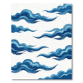 Elegant Swirling Navy Blue Cloudscape Rug