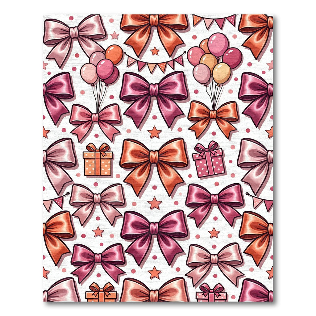 Charming Pink Bows and Polka Dots Rug
