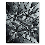 Monochrome Geometric Abstract Faceted Crystal Rug