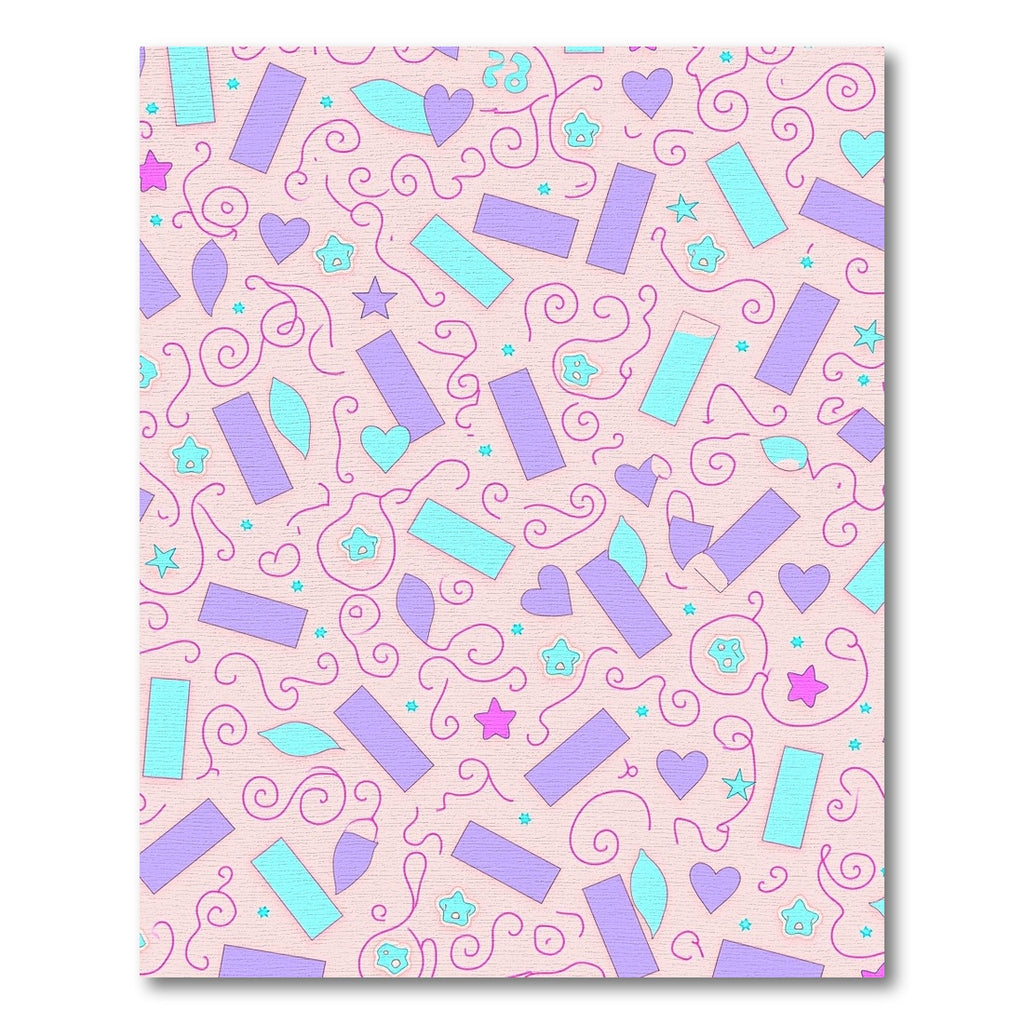 Pastel Confetti Hearts Stars Rectangles Rug