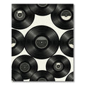 Minimalist Black and White Vinyl Records Rug