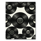 Minimalist Black and White Vinyl Records Rug