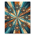 Geometric Mid-Century Starburst Ray Art Rug
