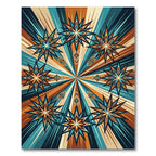 Geometric Mid-Century Starburst Ray Art Rug