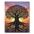Sunset Heart Tree Silhouette Rug