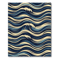 Deep Blue Beige Wave Flowing Rug