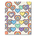 Rainbow Heart Layered Geometric Illustration Rug