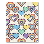Rainbow Heart Layered Geometric Illustration Rug