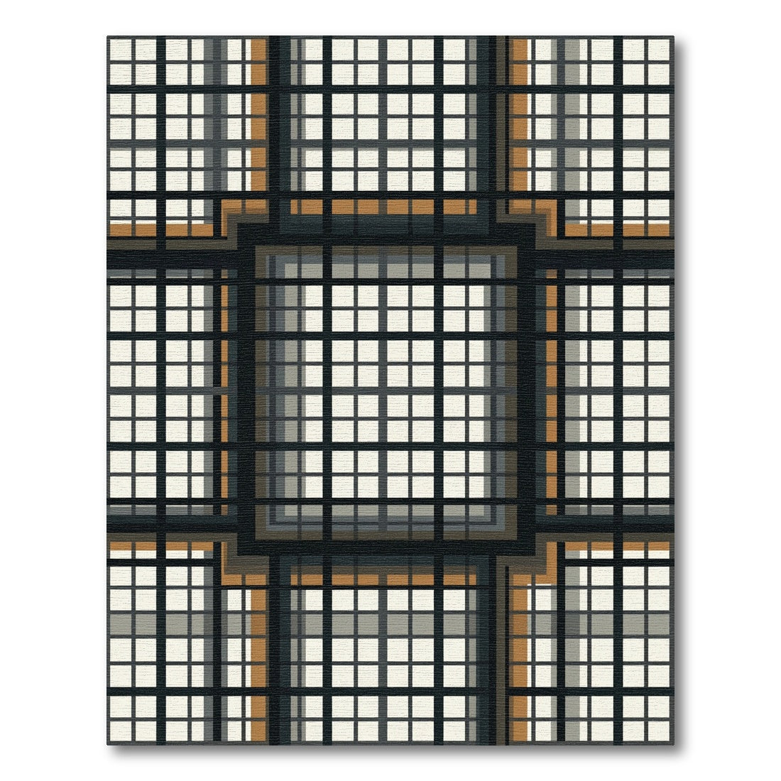 Geometric Grid Illusion Rug