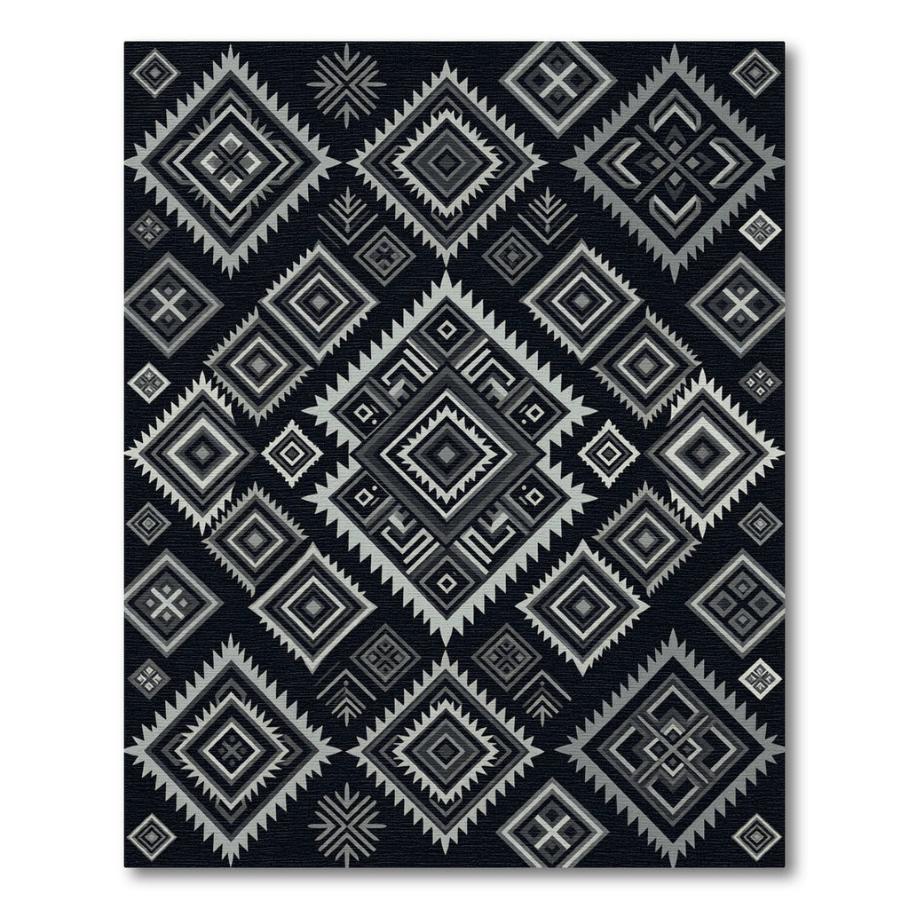 Monochromatic Diamond Ethnic Geometric Rug