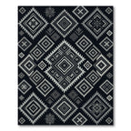 Monochromatic Diamond Ethnic Geometric Rug