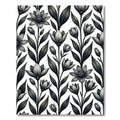 Monochromatic Botanical Floral Grey Rug