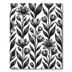 Monochromatic Botanical Floral Grey Rug