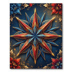 Midnight Star Medallion with Floral Accents Rug