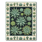 Botanical Succulent Desert Cactus Rug