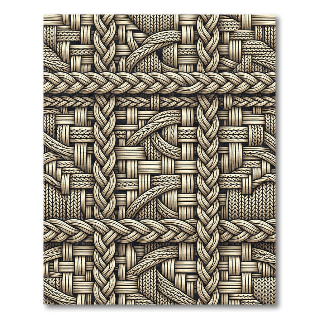 Golden Woven Interlocking Braid Rug