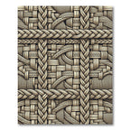 Golden Woven Interlocking Braid Rug