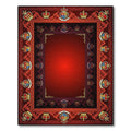 Royal Crimson Crest Decorative Border Rug