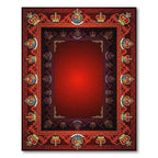 Royal Crimson Crest Decorative Border Rug
