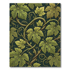 Lush Green Botanical Grape Vine Art Rug