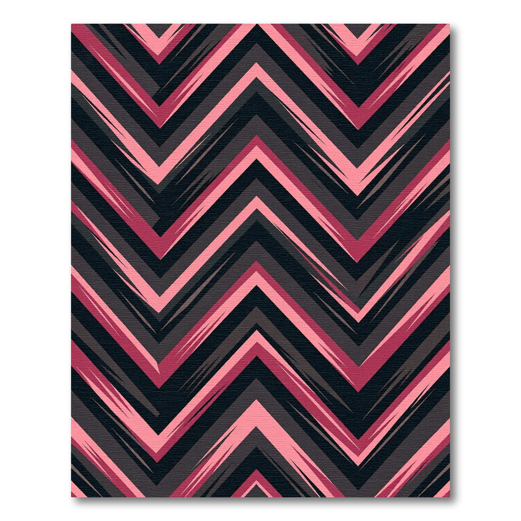 Bold Mauve and Charcoal Chevron Zigzag Rug