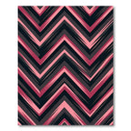 Bold Mauve and Charcoal Chevron Zigzag Rug