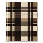 Modern Espresso and Cream Plaid Rug