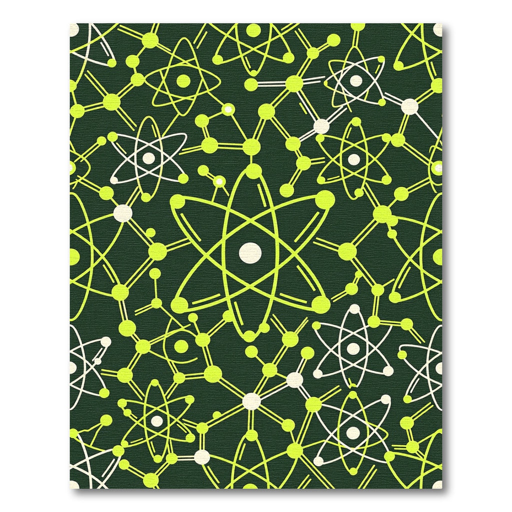 Atomic Structure Lime Green Rug