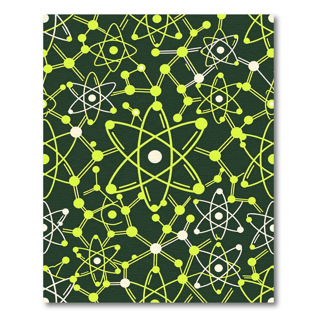 Atomic Structure Lime Green Rug