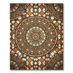 Orange Terracotta Geometric Mosaic Rug