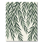 Deep Green Willow Leaf Cascade Rug