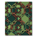 Emerald Geometric Chain Link Art Rug