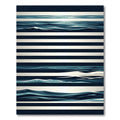Modern Nautical Navy Blue Ocean Wave Rug