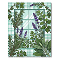 Sage Lavender Botanical Window Farmhouse Plaid Rug